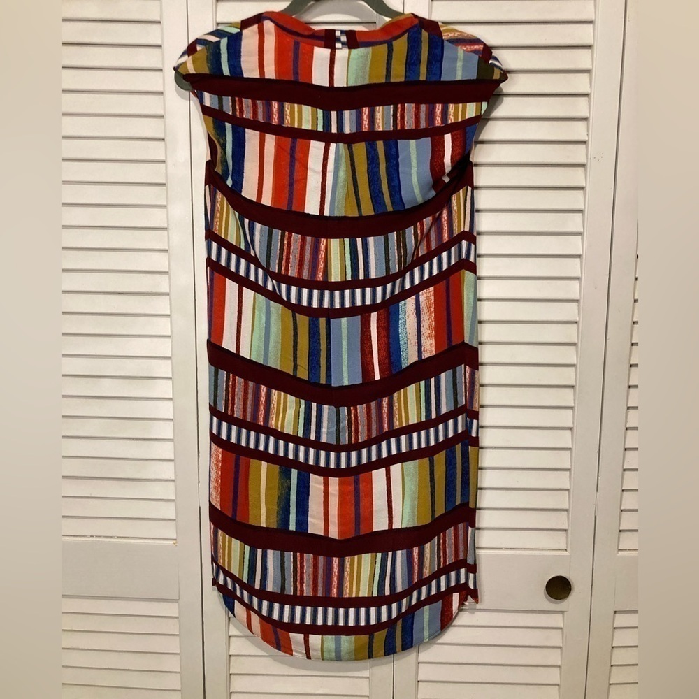 Maeve By Anthropology Red And Blue Midi Dress Size 0 - Picture 9 of 12